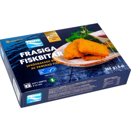 Fiskbitar Frasiga Frysta 360g Feldt's