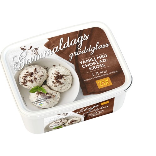 Gammaldags gräddglass Chokladkross 1.75L Triumf Glass