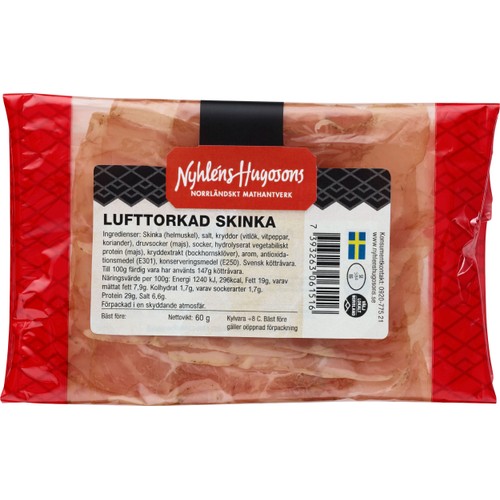 Skinka Lufttorkad 60g Nyhléns Hugosons