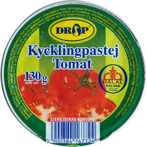Kycklingpaté med tomat Halal 130g Drop