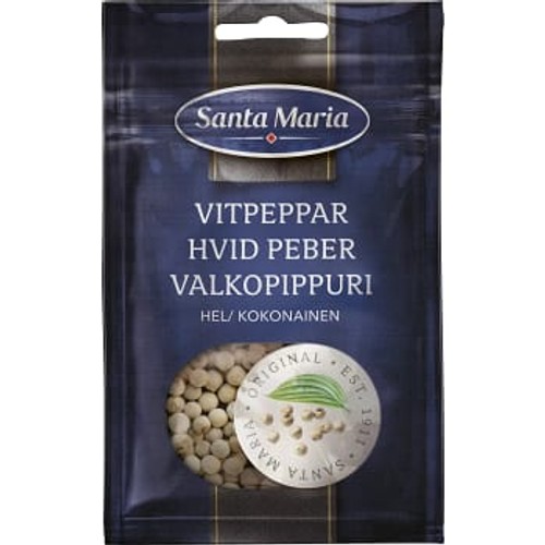Kryddor Vitpeppar Hel påse 24g Santa Maria