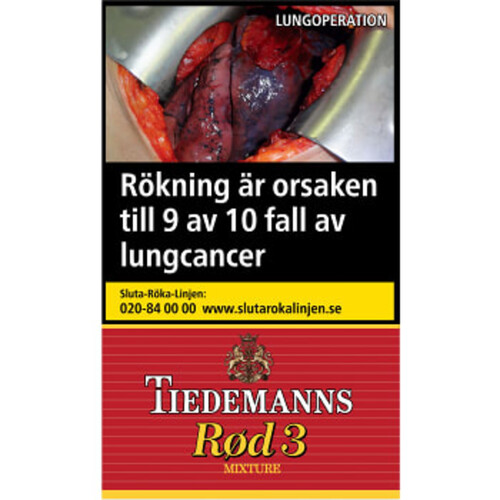 Rulltobak Röd 3 5-p Tiedemanns