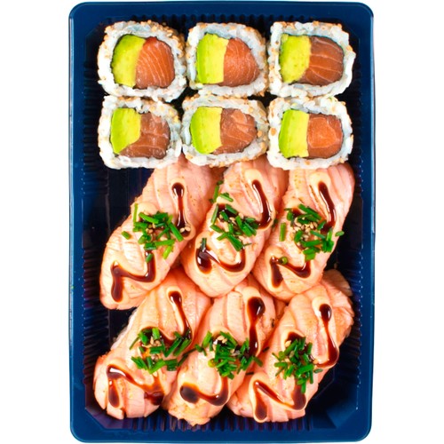 Sushi Meny Två Seared Lax 349g Sushi Daily