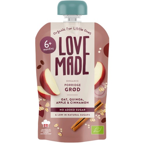 Barnmat Gröt Havre Äpple Kanel 6m 100g Lovemade