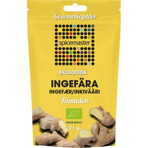 Krydda Ingefära mald påse Ekologisk 21g Spicemaster