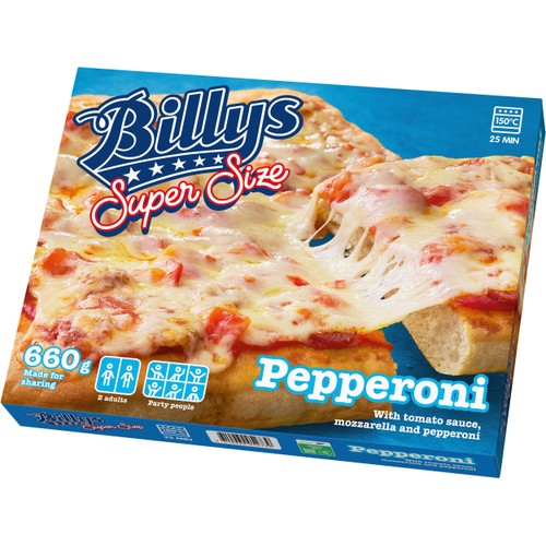 Pan pizza Super size pepperoni 660g Billys