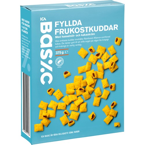 Fyllda Frukostkuddar med hasselnötskräm 375g ICA Basic