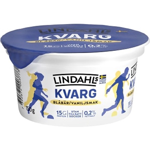 Kvarg Blåbär & Vanilj Utan tillsatt socker 150g Lindahls