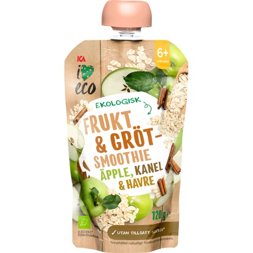 Gröt Barn Äpple & kanel 6m 120g ICA I love eco