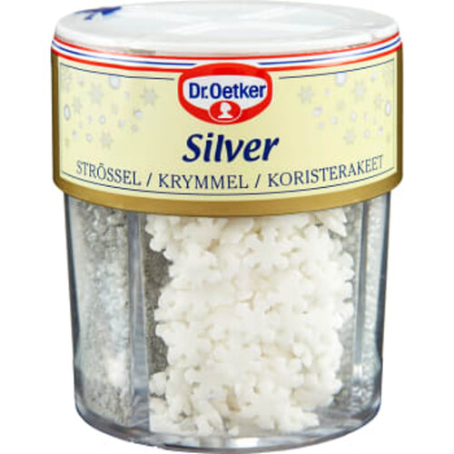 Dekorströssel Silver 85g Dr.Oetker