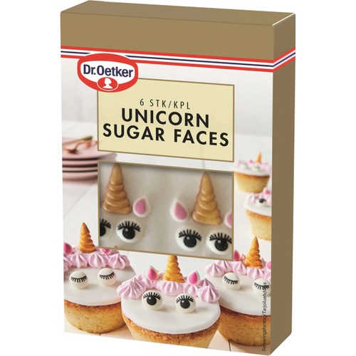 Bakdekoration Unicorn Sugar Faces 10g Dr. Oetker
