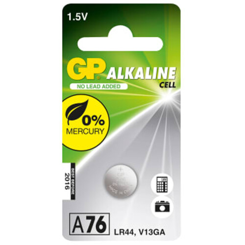 Batteri GP Knappcell Aklaline 1,5V, A76 1-p Batteristen