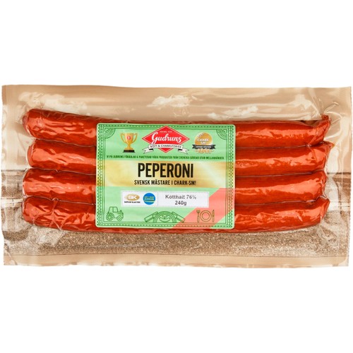 Kryddkorv Peperoni 76% Kötthalt 240g Gudruns