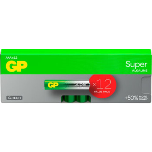 Batteri GP Super Alkaline AAA/LR03 12-pack GP