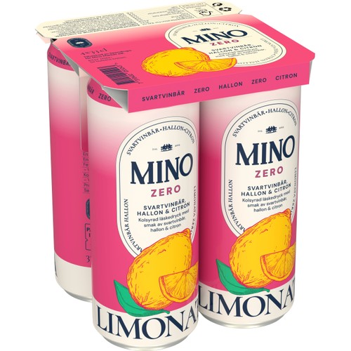 Läsk Zero Hallon/Svartvinbär 4x33cl Mino