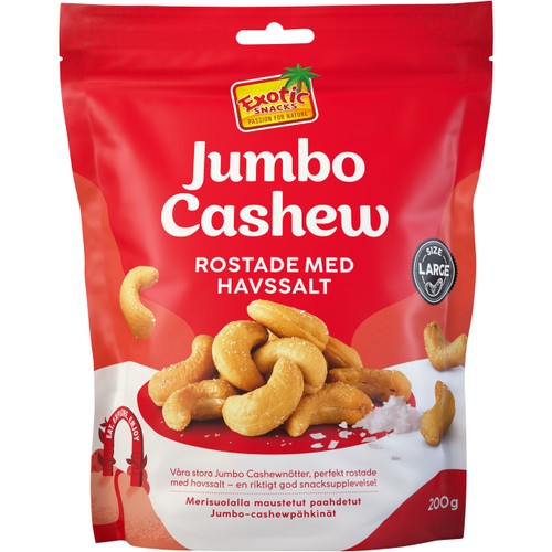 Cashewnötter Jumbo Rostade 200g Exotic Snacks