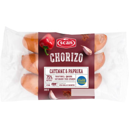 Chorizo Cayenne Paprika 75% Kötthalt 300g Scan
