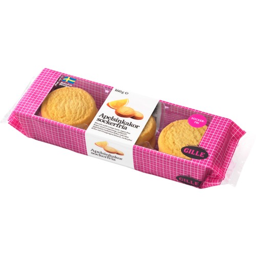 Apelsinkakor sockefria 160g Gille