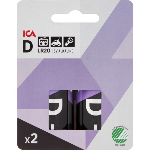 Batteri D/LR20 2-p ICA