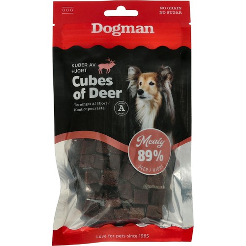 Hundgodis Kuber Hjort 80g Dogman