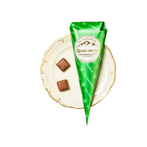Chokladkola Tycker Om Dig Grön 80g Åre Chokladfabrik