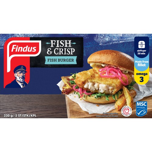 Fish and crisp Fish burger MSC 230g Findus