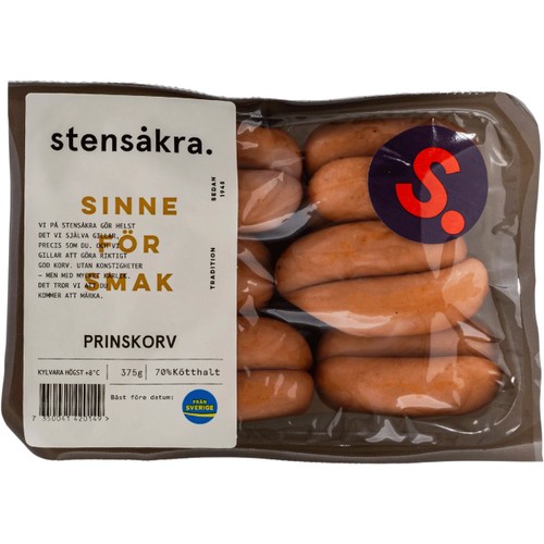 Prinskorv 70% Kötthalt 375g Stensåkra