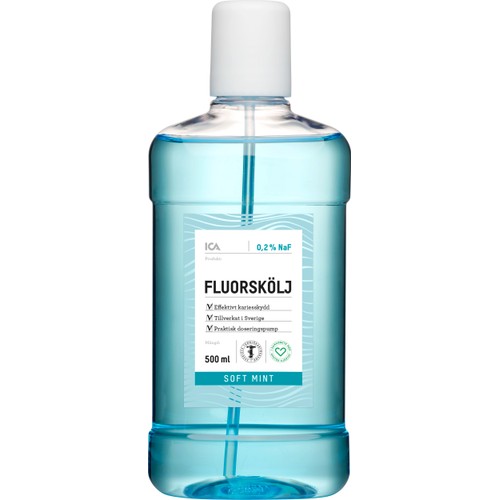 Fluorskölj Soft Mint 500ml ICA Hjärtat