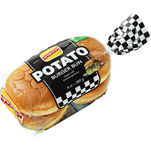 Hamburgerbröd Potato Burger bun 280g Korvbrödsbagarn