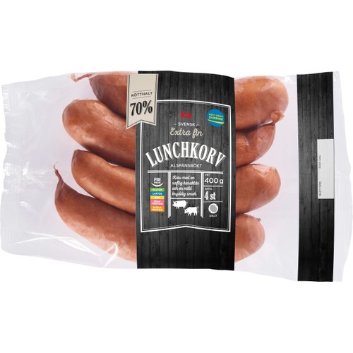 Lunchkorv Extra fin 70% kötthalt 400g ICA