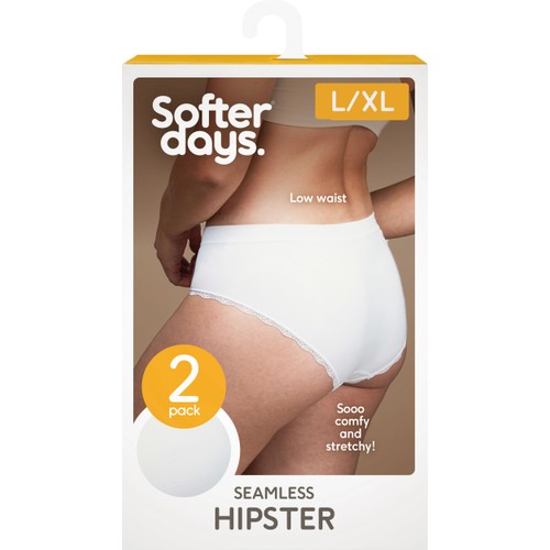 Hipster seamless spets L/XL 2p vit Softer Days