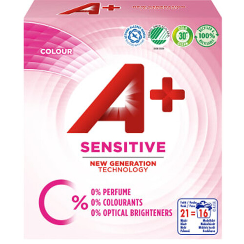Tvättmedel Sensitive Color 700g pulver A+