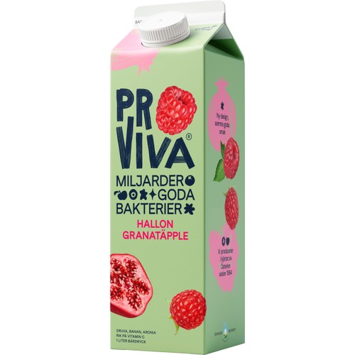 Fruktdryck Hallon Granatäpple 1l Proviva