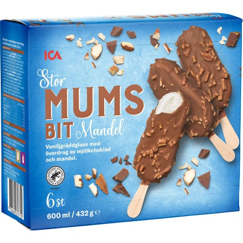 Glasspinnar Mumsbit mandel stor 6-p ICA