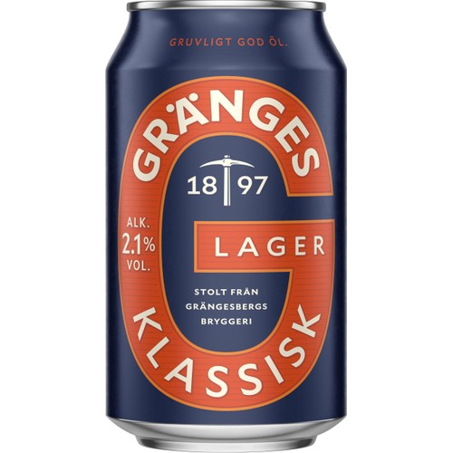 Öl lättöl ljus lager 2.1% 33cl Grängesberg