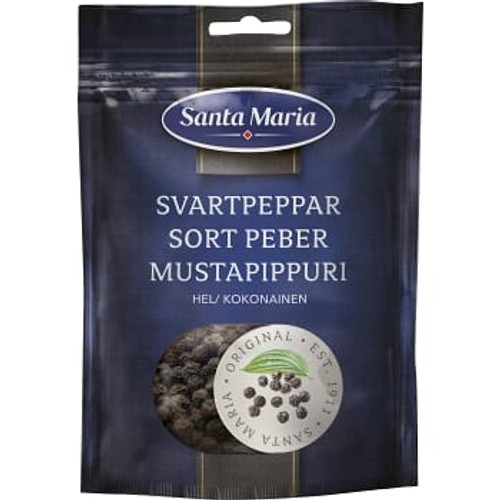 Krydda Svartpeppar Hel påse 70g Santa Maria
