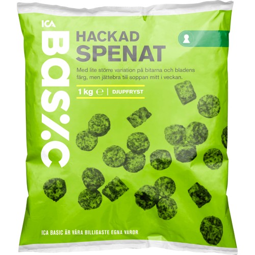 Spenat Hackad Fryst 1kg ICA Basic