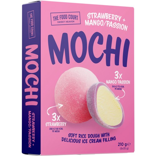 Mochi strawberry, mango & passion 6-p 210g The Food Court