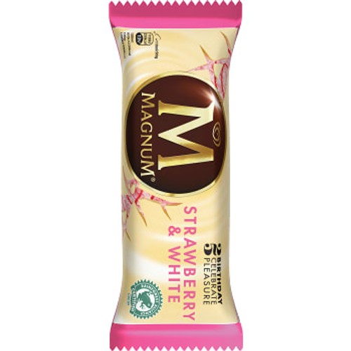 Glasspinne Strawberry & white 110ml Magnum