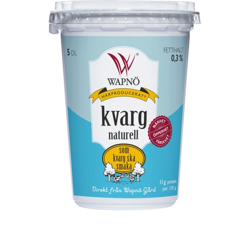 Wapnö Kvarg Naturell 0,3% 5dl Wapnö