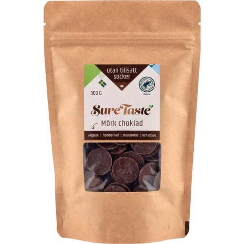 Choklad Mörk Utan Tillsatt Socker 300g Sure Taste