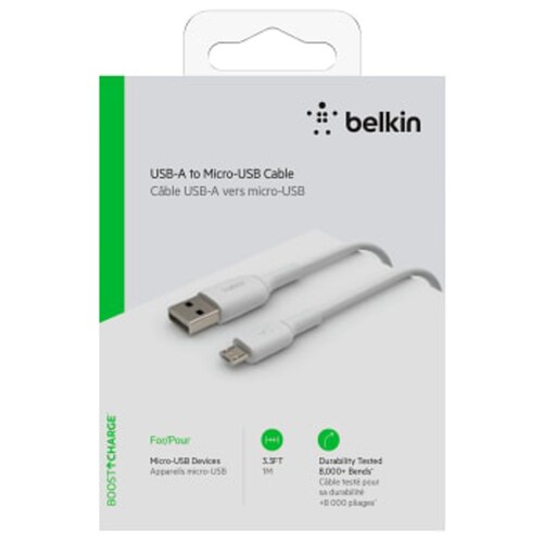 Micro USB kabel 1m Vit Belkin