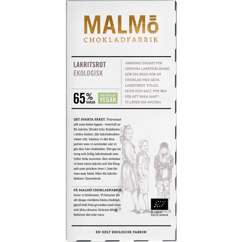 Choklad Lakritsrot 65% 80g Malmö Chokladfabrik