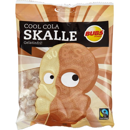 Cool cola skalle Gelatinfri 190g Fairtrade Bubs Godis