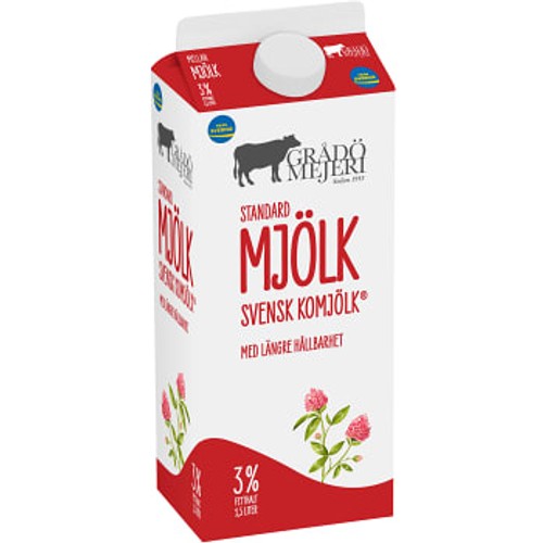 Standardmjölk Extra lång hållbarhet 3% 1500ml Grådö Mejeri