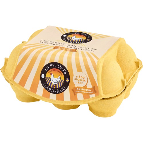 Ägg 6-pack Guldgula L/XL Frigående 6st Ulfstorps Gårdsägg