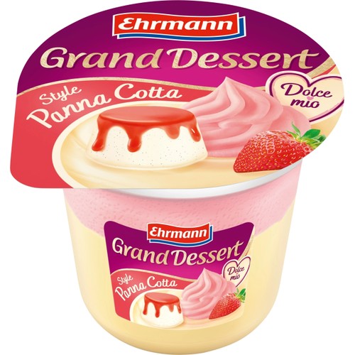 Dessert Panna Cotta Jordgubb 190g Grand Dessert