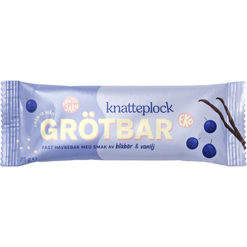 Barnmat Grötbar blåbär & vanilj 1 år 25g Knatteplock