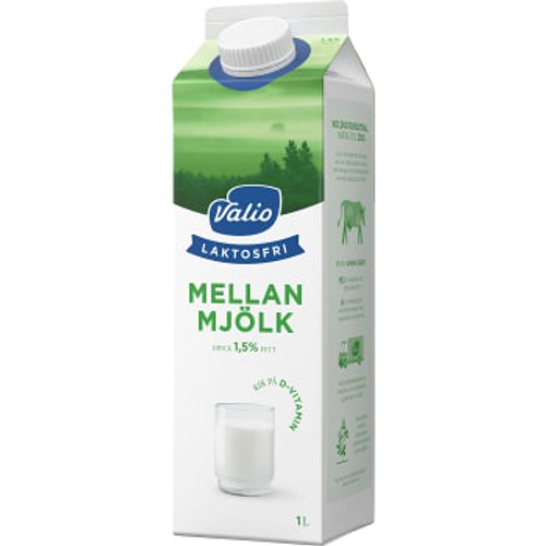 Mellanmjölkdryck Laktosfri 1,5% 1l Valio