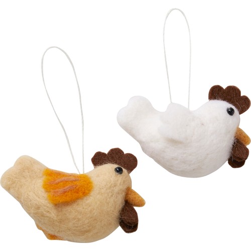 Hänge tupp ull 5cm 2p Festive